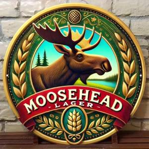 CIFBUY Vintage Metal Wall Art Rustic Moose Elk Sign Round Bar Decor for Living Room Game Room Pine Tree Design Iron Home Decor