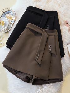 High Waist Slimming plus Size Suit Pants Skirt Trendy Short Skirt Versatile Short Shorts for plus Size Women Commute Style