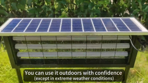 Outdoor Solar Electric Mosquito Killing Lamp 2000V EHV Insect Repellent Light Waterproof For Yard