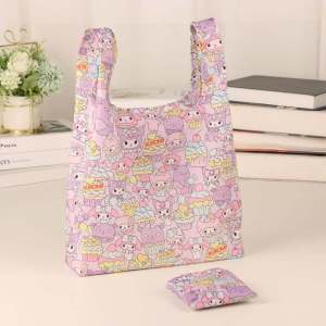 Cute Cartoon Mini Portable Folding Shopping Bag Eco-friendly Handbag Picnic Lunchbox Cloth Bag Small Size Oxford Cloth Handheld