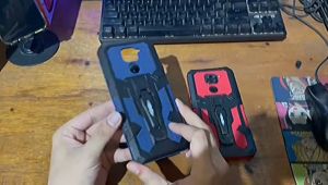 Case HP Untuk INFINIX HOT 11 PLAY Soft Case Belt Clip Case Armor Kick Standing Hard Case I Crystal