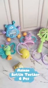Mainan Gigitan Bayi PP/Silikon Kids Toys Baby Teether Rattle Mainan Bayi Set Mainan Lucu Bayi WJ03