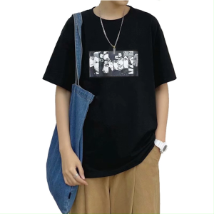 Womens Short Sleeve T-Shirt Cartoon Character Print Short Sleeve Loose Top 1 Piece berlengan pendek