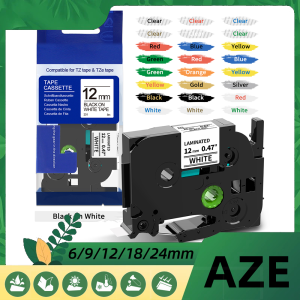 1Pc TZ Tape Compatible for Brother Label Cartridge 6mm/9mm/12mm/18mm TZe-211/221/231/241/251 Label Tape for P-Touch Label Maker