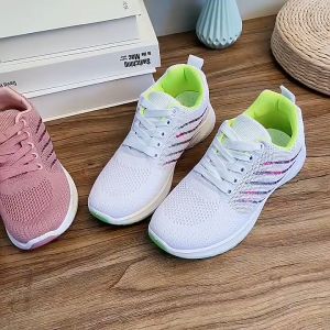 Korean Style Soft Sole Breathable Running Sneakers & Lace-Up Women's Shoes
