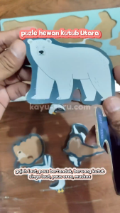 Mainan Kayu Edukatif Puzzle Hewan Kutub