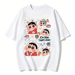 52TOYS | Crayon Shinchan Cute Cartoon T Shirt Men Women Kids Family Matching Tee Summer Casual Short Sleeve Cotton Top Fashion Streetwear
