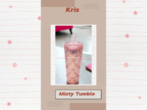 Kris 700ml Misty Tumbler Green With Straw Botol Minum Dengan Sedotan Dan Tutup Warna Hijau Pink Biru Krisbow BPA Free