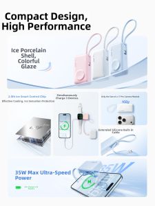W&P | Bộ Sạc Di Động Có Dây Cắm Trong Chứng Nhận 3C Tương Thích Máy Bay Sạc Nhanh cho iPhone và Apple Watch