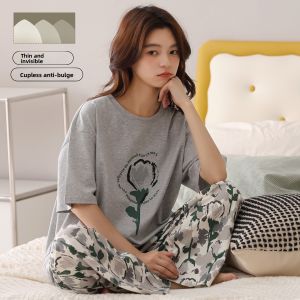 Miiow | Pure Cotton Cat Person Sleepwear Womens Long Sleeve Long Pants Home Clothes Set Spring Autumn New Arrival Student Suitable