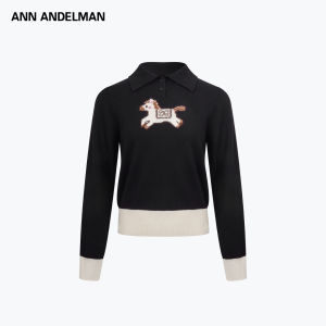ANN ANDELMAN | Spring New Pixel Pony Jacquard Knitted Sweater Long Sleeve