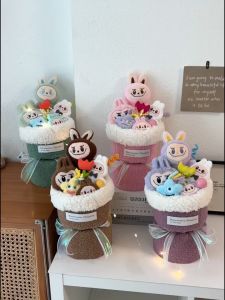 [TẶNG TÚI+ĐÈN LED+THIỆP] Bó Hoa Gấu Bông Labubu Capybara Tặng 8/3 20/10 Sinh Nhật Siêu Dễ Thương