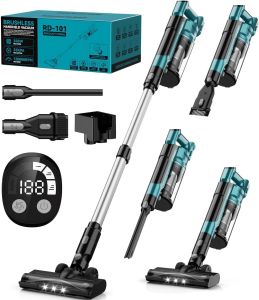 700W Cordless Vacuum Cleaner for Makita 18V Battery 60kPa Brushless Lightweight Stick Vacuum with 3 Mode Suction 6 in 1 Stick Vacuum Cleaner with HEPA for Floor Carpet Car (Battery Included)