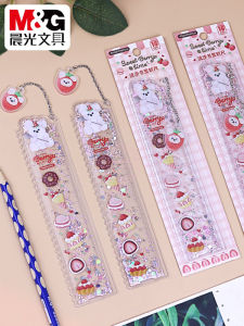 Morning Light หวาน Berry Flow สีทราย ไม้บรรทัด นุ่ม ชิ้น การ์ตูน นักเรียน 15 ซม ไม้บรรทัดสำหรับวาดภาพ ไม้บรรทัดวัดขนาด ที่คั่นหนังสือ