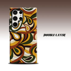 Vintage Swirl Teardrop For Samsung Galaxy S26 S25 S24 A56 A36 Dual Layer Luxury Fashion Full Lens Protective Case
