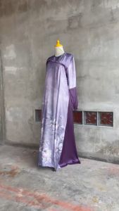 Gamis Premium Motif Floral Elegan + Kerudung Set untuk Wanita