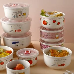 กล่องอาหาร กล่องข้าว ปิ่นโต เข้าไมโครเวฟได้ 3 ขนาด ชุด 3 ชิ้น ลายการ์ตูนสุดน่ารัก