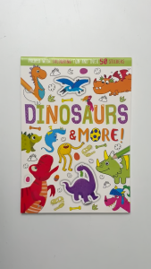 Dinosaurs Cute Colouring Book For Kids with Over 50 Stickers & Dino Scenes