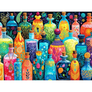 500/1000/1200/2000Pieces Fantasy Colorful Magic Bottles Jigsaw Puzzle for Adult Puzzle Educationa Toy Challenging Game Night Fun