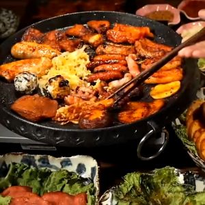 ถาดปิ้งย่างสไตล์เกาหลี เตาปิ้งย่างเคลือบหินอ่อน การันตีไม่ลอกไม่ติด ถาดปิ้งย่างบาร์บีคิว เหมาะสำหรับพกพาหรือตั้งแคมป์ปิกนิก