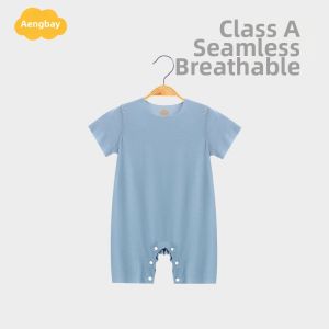 Aengbay | Bamboo Modal Thin Summer Short Sleeve Baby Bodysuit