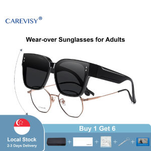 CAREVISY Wear Over Spectacles Sunglasses for Myopia UV400 Protection Anti Glare Driving Sunglasses Men Women