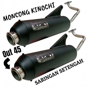 Knalpot moncong kenochi out 45 sarteng leheran 26 ke 28 untuk semua tipe motor matic