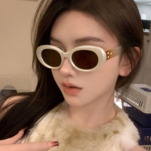 JN IMPRESSION Fashion Classic Oval Frame Sunglasses Metal Stars Insert Womens Concave Driving Sunglasses