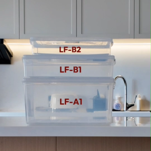 LUCKY HOME กล่องบรรจุอาหาร JUMBO มีตะแกรงรอง LF-A1 (ขนาด 42.3 x 31 x 20.4 cm (21 L), รวมฝา)