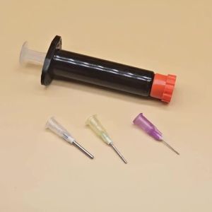 2Sets Black UV Resin Dispensing Syringe with 3 Sizes Blunt Needle Tips Fly Tying Tools DIY Fishing Lure Making Glue Applicator