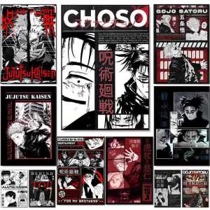 Bandai | Anime J-Jujutsu Kaisen Painting Calligraphy Canvas Painting Art For Bedroom Living Room Home Decor Wall Decoration Decals Gift
