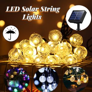 Solar String Lights Outdoor Waterproof Bubbles Crystal Ball Fairy Lights Christmas Garden Decoration