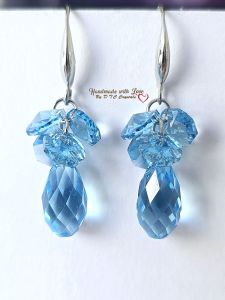 [D.T.C Crystals] Swarovski Aquamarine Drop Earrings
