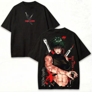 Bandai | 2026 Summer Sport Style Raymond Sukuna Ninjutsu Attack Youth Retro Cotton T-Shirt for Men - Streetwear Anime Short Sleeve Shirt