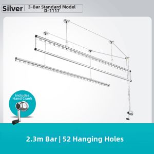 Hotata | Hand Crank Clothes Drying Rack 3 Bars