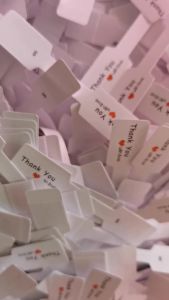 100PCS Multi Style Ring Folded Labels White/Kraft Handmade with Love Ring Price Labels Jewelry Tag Sticker Labels 6*1.2cm