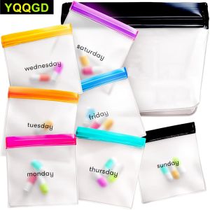 Pill Pouch Set7 Mini Zip Pill OrganizersLarge Reusable Travel Pill ContainerColor-Coded Medicine BagsOrganize Pills
