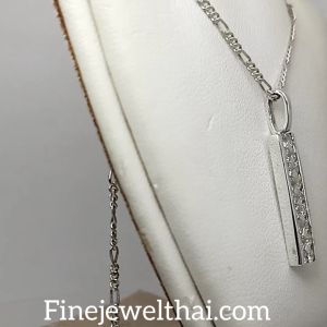 Finejewelthai-จี้เงินแท้-จี้หัวใจ-จี้เพชร-เพชรสังเคราะห์-P1096cz00 (ราคานี้ไม่รวมสร้อยคอนะคะ)