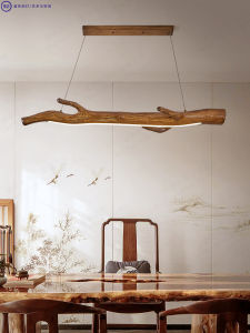 Japanese Wabi-Sabi Style Tea Room Pendant Light Long Table Branch Wood Creative Personalized Restaurant Lighting Fixture