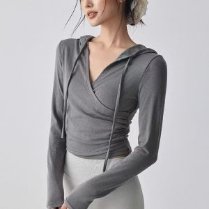 เสื้อยืดแขนยาวทรงสลิมฟิตสำหรับผู้หญิง 2025 ใหม่ แห้งเร็ว วิ่ง โยคะ ฟิตเนส ชุดออกกำลังกาย ผ้าฝ้ายผสมโพลีเอสเตอร์ โพลีเอสเตอร์ ไนลอน ยางยืด