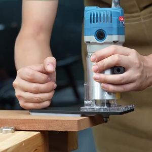 FNICEL | Precision Trimmer Router Transparent Base Kit Multi Woodworking Trimmer Router Base Milling Guide Board Router Plunge Base Tool