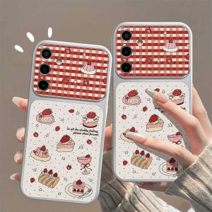 With Wrist Strap Lanyard Phone Case For Samsung A56 A16 A37 A57 A17 A55 A54 A36 A06 A07 A26 S26 Ultra S25 FE Matte Cute Cover