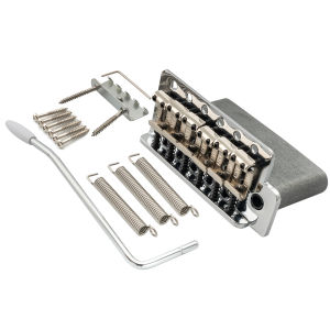 Wilkinson M Series 54mm Vintage Bent Saddle Guitar Tremolo Bridge with Push-In Arm - 6-Screw for Strat Style Electric Guitar - String Spacing 2-1/8 Inch - 36mm Block