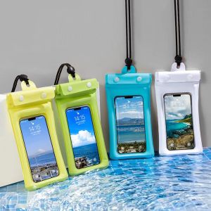 กระเป๋าโทรศัพท์กันน้ำลอยน้ำ7.2 นิ้วกันหลงพร้อมเบาะอากาศถุงแห้งใต้น้ำที่ใส่เคสครอบโทรศัพท์ ว่ายน้ำกีฬาทางน้ำสน็อคเกอร์ริ่งป้องกันโทรศัพท์สำหรับดำน้ำ