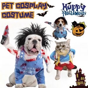 Pet Cosplay Funny Costumes for Dog Transformation Halloween Festival Party Scary Clothing