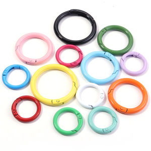 5/10Pcs 25/35/41mm Metal O Ring Spring Clasp Openable Round Carabiner Keychain Clips Hook Dog Chain DIY Craft Buckle Accessories