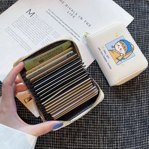 Y2K Multi-layer Card Clip Leisure Vintage Credit Card Clip Soft Zipper Large Capacity Kawaii Womens Wallet