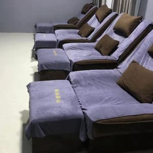 ที่รองโซฟาสำหรับร้านแช่เท้าที่รองผ้าขนหนูสำหรับเก้าอี้นวดเท้าที่รองหลังผ้าเช็ดเท้าผ้าคลุมโซฟาสปาเท้าแบบสองชิ้น