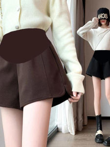 Maternity Wide Leg Woolen Short Pants Autumn Winter Outerwear Fashionable Casual Spring Summer Boot Pants Versatile Comfortable