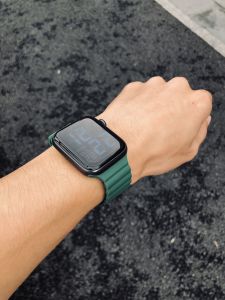 Magnetic Absorption Dual Color Mens Silicone Strap Compatible with Apple Watch iWatch S987 Kake-Storm Ultra2 S10 Band